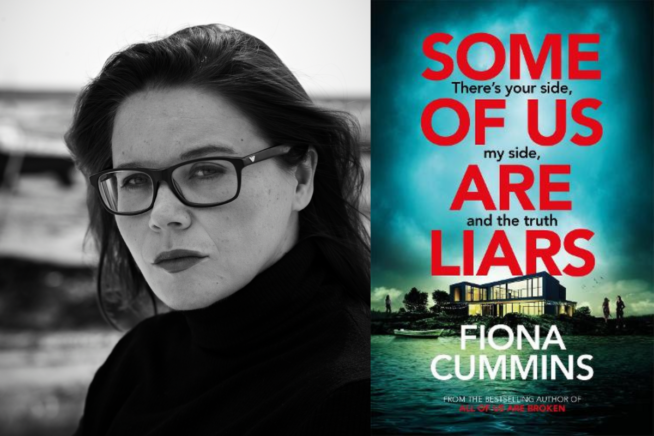 Photo of Fiona Cummins alongside book cover image of Some of Us Are Liars