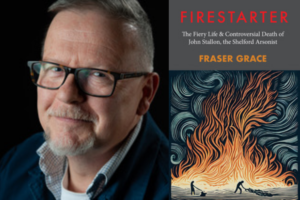 Photo of Fraser Grace and book cover image of Firestarter