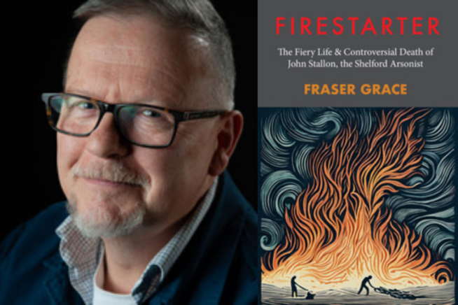 Photo of Fraser Grace and book cover image of Firestarter