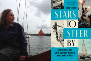 Photo of Julia Jones alongside book cover image of Stars to Steer By